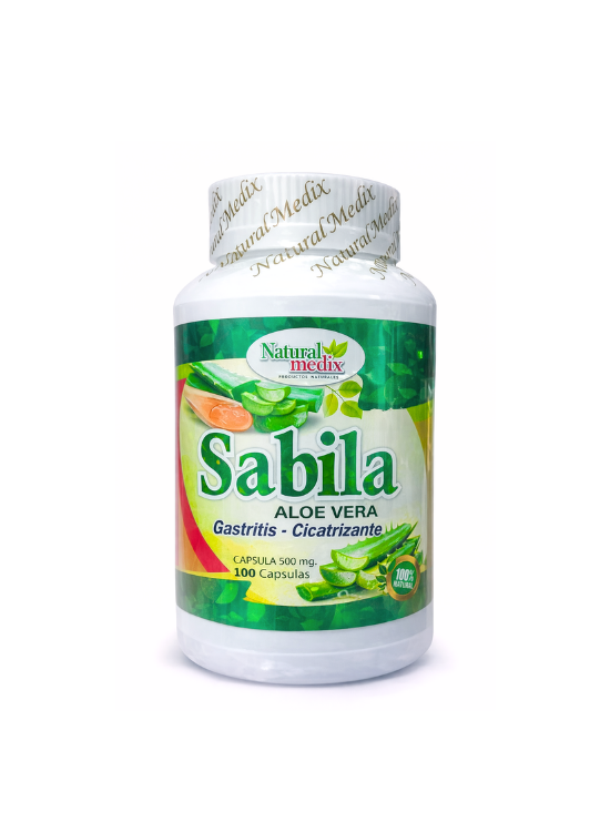 SÁBILA CON ALOE VERA 100 CÁP. - NATURAL MEDIX - 1