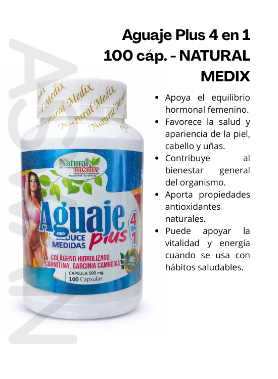 AGUAJE PLUS 4 EN 1 100 CÁP. - NATURAL MEDIX - 2