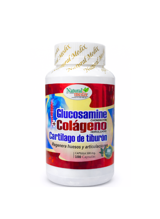 GLUCOSAMINA Y COLÁGENO 100 CÁP. - NATURAL MEDIX - 1