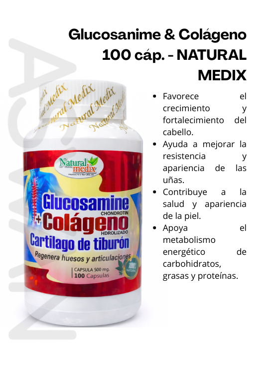 GLUCOSAMINA Y COLÁGENO 100 CÁP. - NATURAL MEDIX - 2