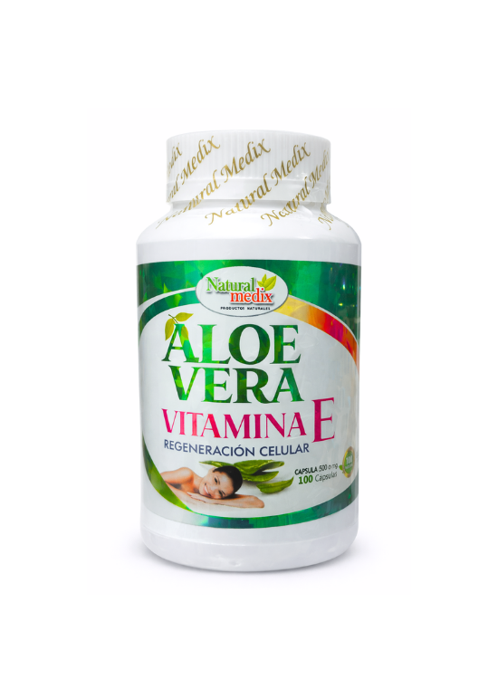 ALOE VERA Y VITAMINA E 100 CÁP. - NATURAL MEDIX - 1