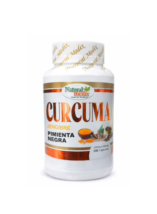 CURCUMA, JENGIBRE Y PIMIENTA NEGRA 100 CÁP. - NATURAL MEDIX - 1
