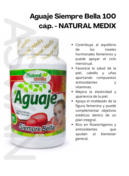 AGUAJE SIEMPRE BELLA 100 CÁP. - NATURAL MEDIX - 2