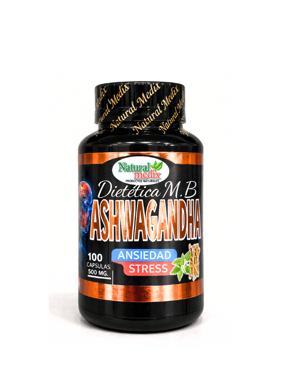 ASHWAGANDHA, ANSIEDAD Y ESTRES 100 CÁP. - NATURAL MEDIX - 1
