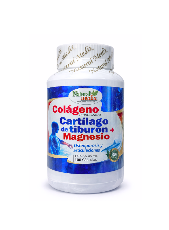 CARTÍLAGO DE TIBURÓN + MAGNESIO 100 CÁP. - NATURAL MEDIX - 1