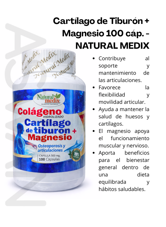 CARTÍLAGO DE TIBURÓN + MAGNESIO 100 CÁP. - NATURAL MEDIX - 2