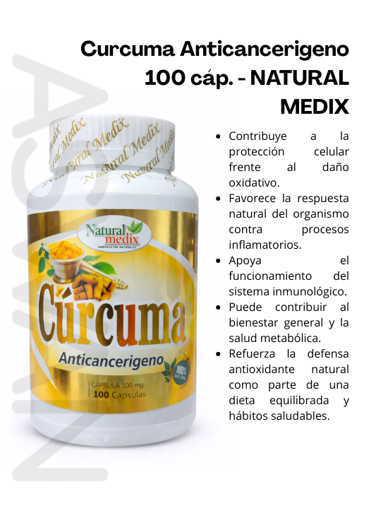 CURCUMA ANTICANCERIGENO 100 CÁP. - NATURAL MEDIX - 2
