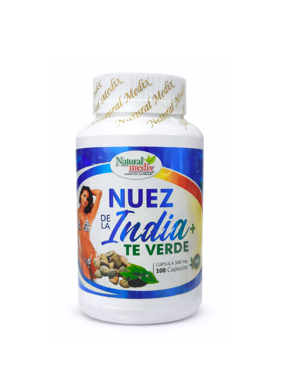 NUEZ INDIA CON TÉ VERDE 100 CÁP. - NATURAL MEDIX - 1