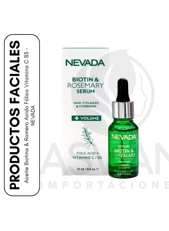 ACEITE BIOTINA Y ROMERO ACIDO FÓLICO VITAMINA C B3 - NEVADA - 1