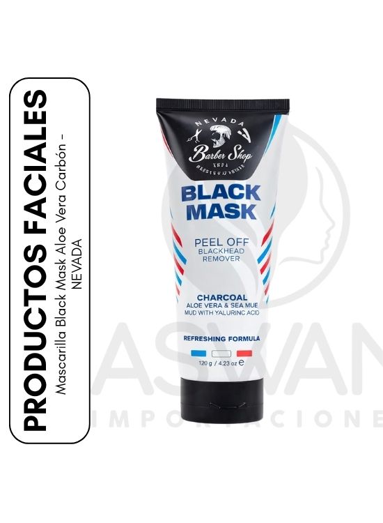 MASCARILLA BLACK MASK ALOE VERA CARBÓN - NEVADA - 1