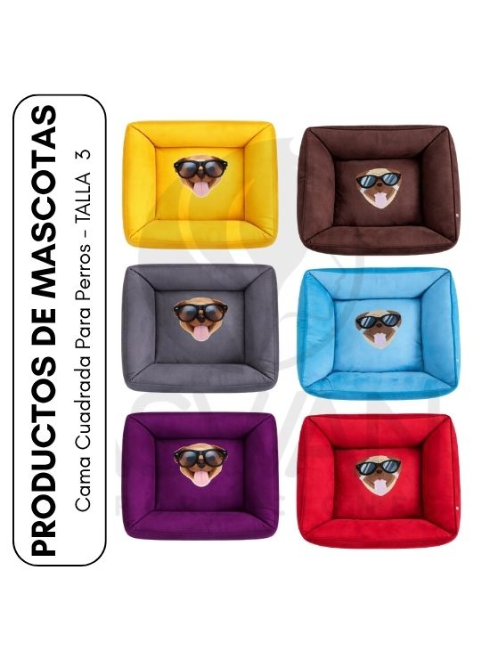 CAMA CUADRADA PARA PERROS - TALLA 3 - 1