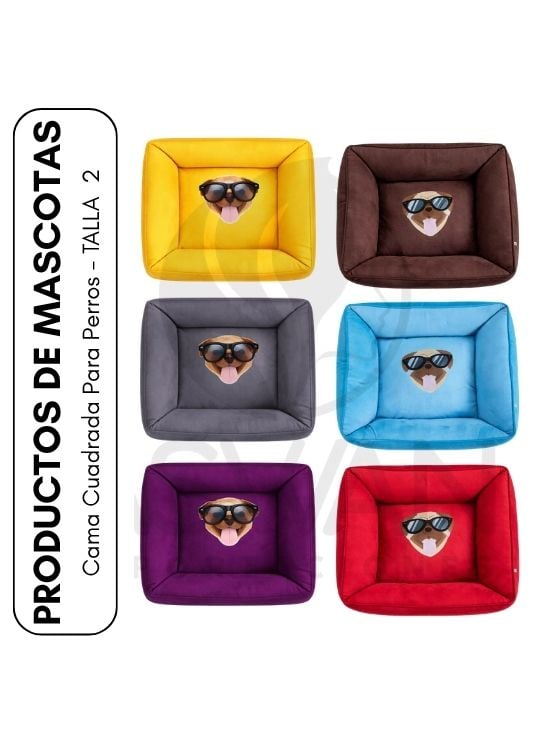 CAMA CUADRADA PARA PERROS - TALLA  2 - 1