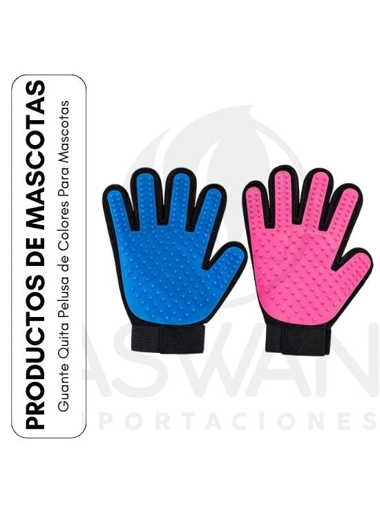 UN GUANTE QUITA PELUSA DE COLORES PARA MASCOTAS - 1