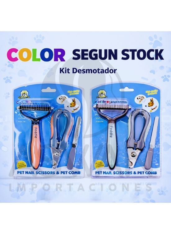 UN KIT DESMOTADOR CORTAUÑAS + PEINE + LIMADOR - 2