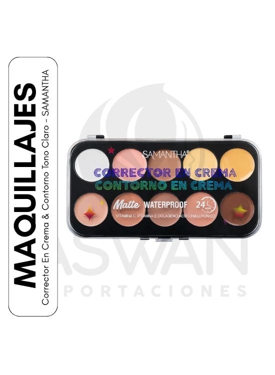 CORRECTOR EN CREMA Y CONTORNO TONO CLARO - SAMANTHA - 1