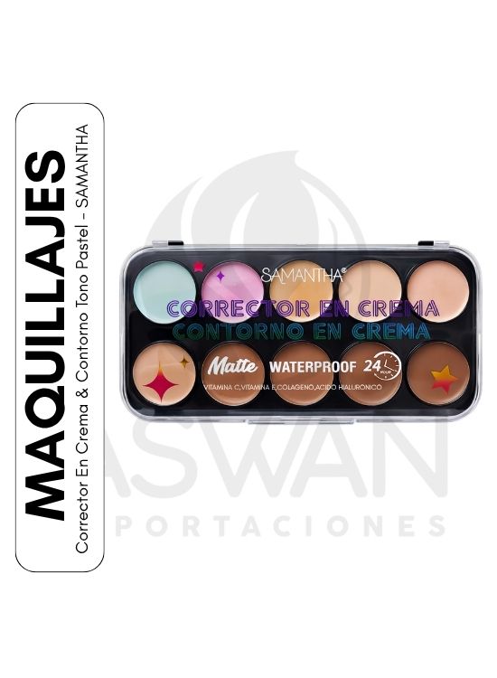 CORRECTOR EN CREMA Y CONTORNO TONO PASTEL - SAMANTHA - 1