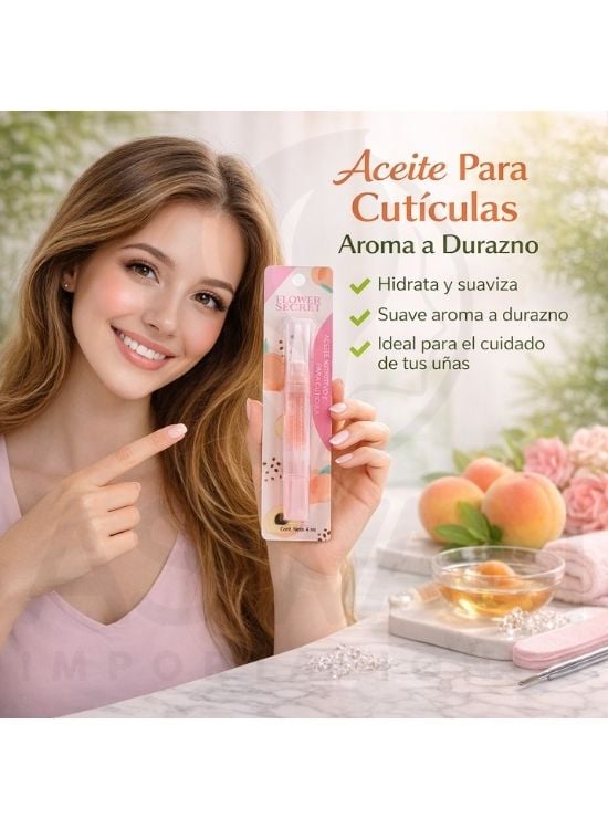 ACEITE PARA CUTÍCULAS DURAZNO - FLOWER SECRET - 3