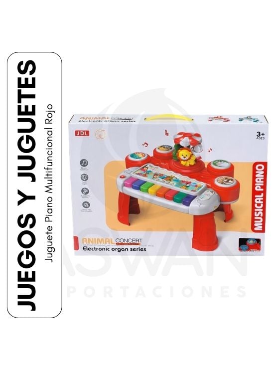 JUGUETE PIANO MULTIFUNCIONAL ROJO - 1