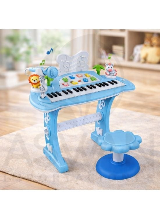 PIANO MUSICAL MULTIFUNCIONAL ELECTRONICO AZUL - 2