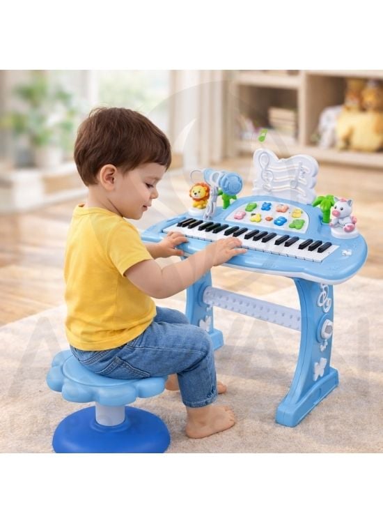 PIANO MUSICAL MULTIFUNCIONAL ELECTRONICO AZUL - 3