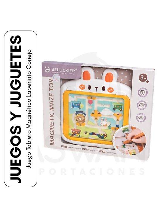 JUEGO TABLERO MAGNÉTICO LABERINTO CONEJO - 1