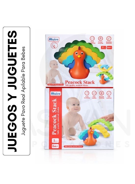 JUGUETE PAVO REAL APILABLE PARA BEBES - 1