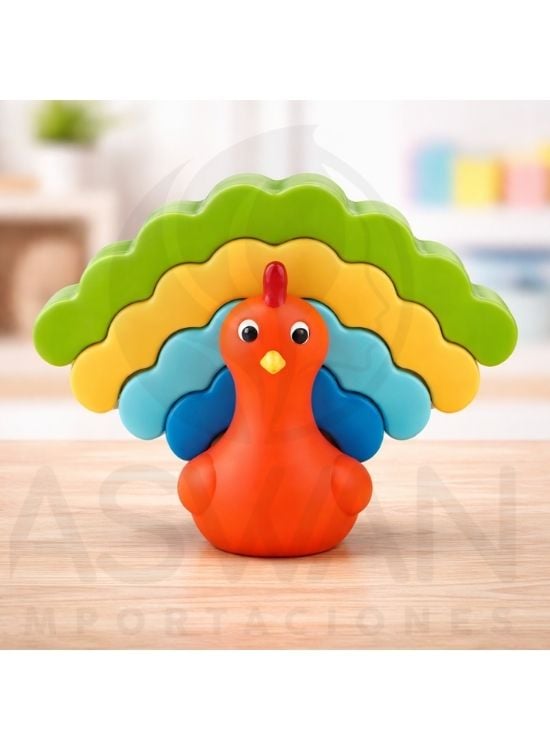 JUGUETE PAVO REAL APILABLE PARA BEBES - 2