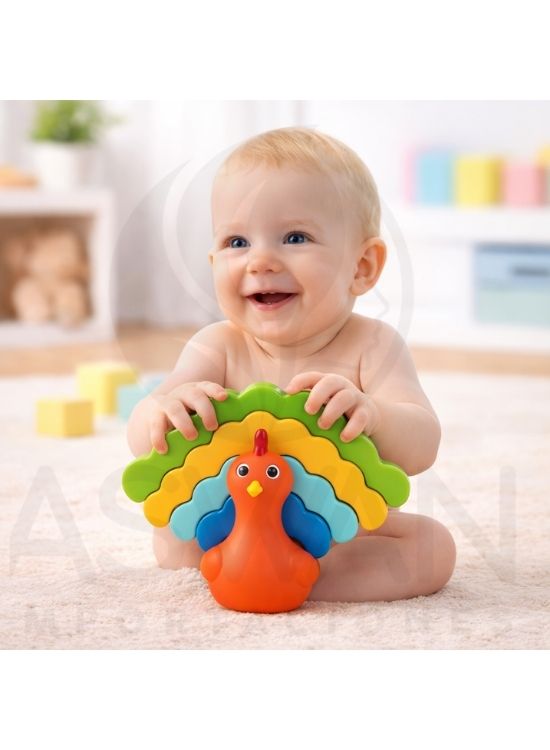 JUGUETE PAVO REAL APILABLE PARA BEBES - 3