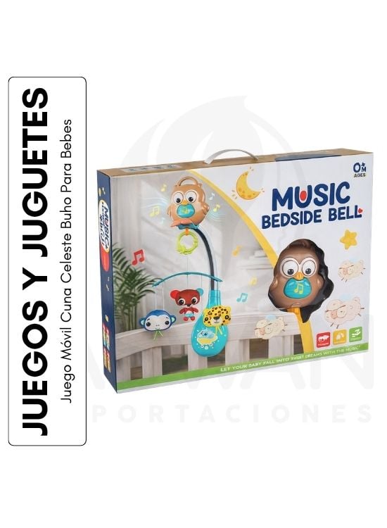 JUEGO MÓVIL CUNA CELESTE BUHO PARA BEBES - 1