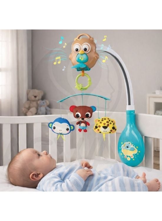 JUEGO MÓVIL CUNA CELESTE BUHO PARA BEBES - 3