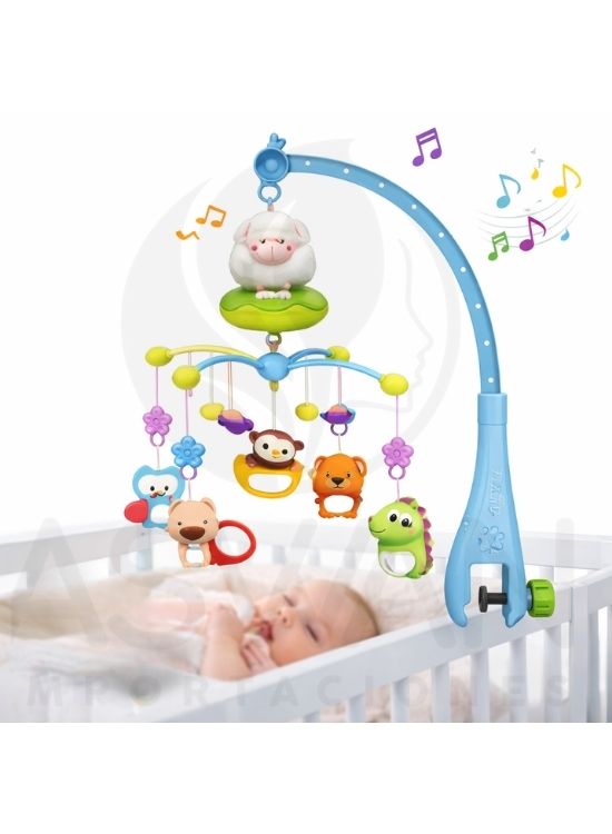 JUEGO MÓVIL CUNA CELESTE OVEJA PARA BEBES - 3