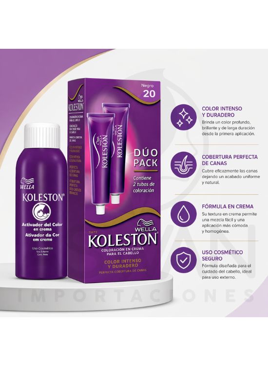 KOLESTON TINTE DOBLE TUBO 20 NEGRO - WELLA - 2