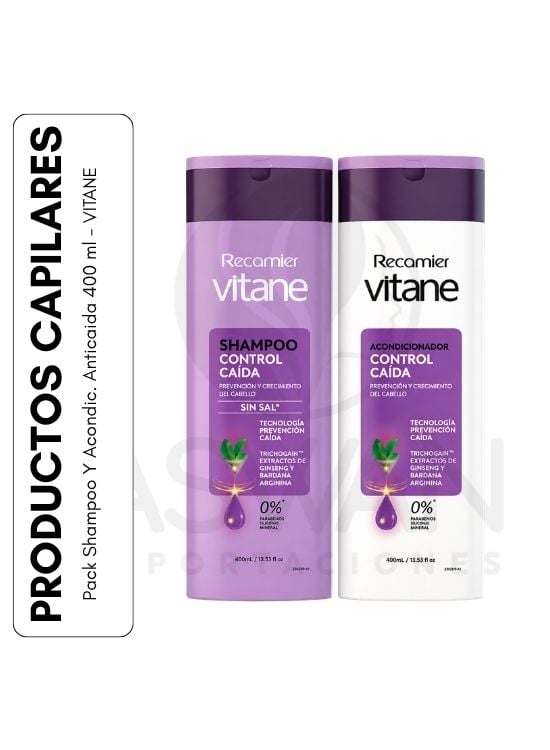 PACK SHAMPOO Y ACONDIC. ANTICAIDA 400 ML - VITANE - 1
