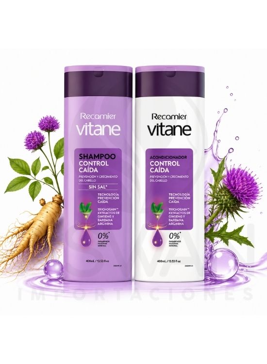 PACK SHAMPOO Y ACONDIC. ANTICAIDA 400 ML - VITANE - 2