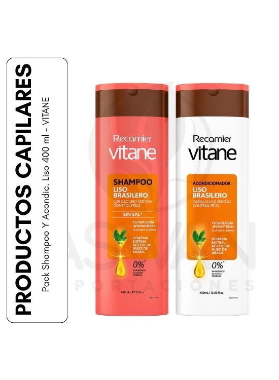 PACK SHAMPOO Y ACONDIC. LISO 400 ML - VITANE - 1
