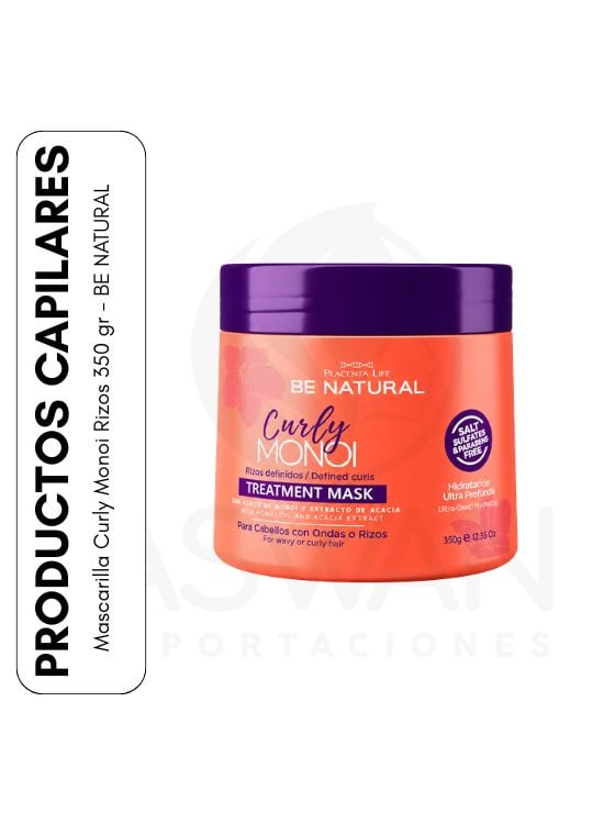 MASCARILLA CURLY MONOI RIZOS 350 GR - BE NATURAL - 1