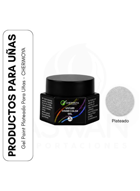 GEL PAINT PLATEADO PARA UÑAS - CHERIMOYA - 1