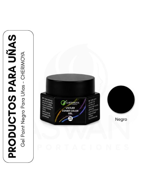 GEL PAINT NEGRO PARA UÑAS - CHERIMOYA - 1