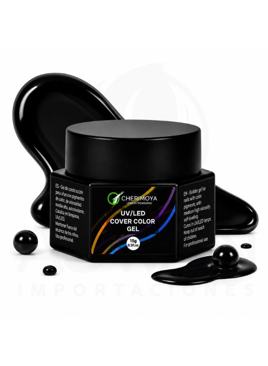 GEL PAINT NEGRO PARA UÑAS - CHERIMOYA - 2