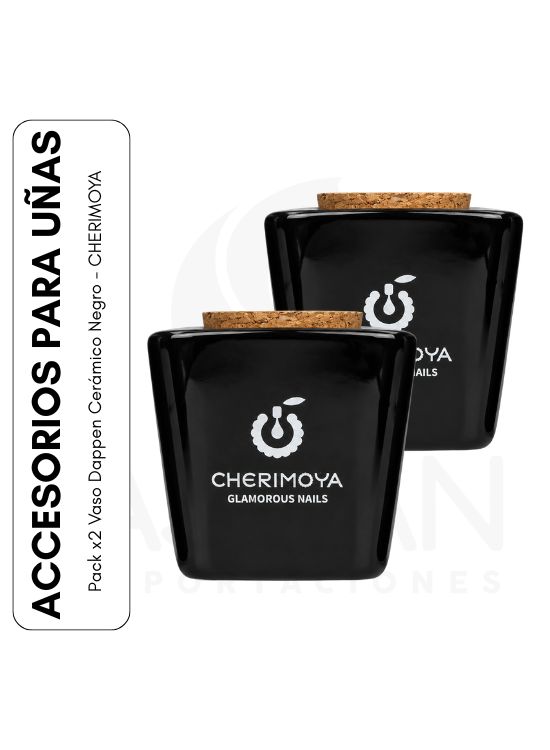 PACK X2 VASO DAPPEN CERÁMICO NEGRO - CHERIMOYA - 1