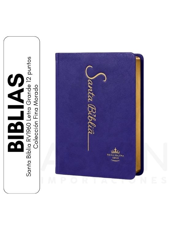 SANTA BIBLIA RV1960 LETRA GRANDE 12 PUNTOS COLECCIÓN FINA MORADO - 1
