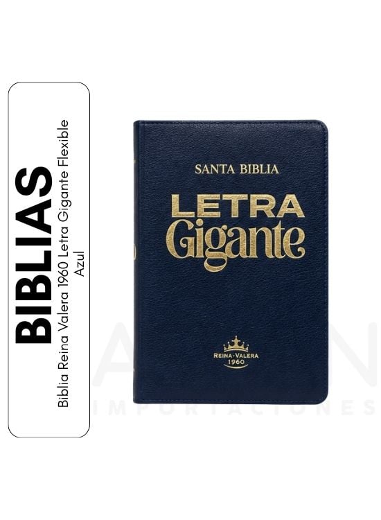BIBLIA REINA VALERA 1960 LETRA GIGANTE FLEXIBLE AZUL - 1