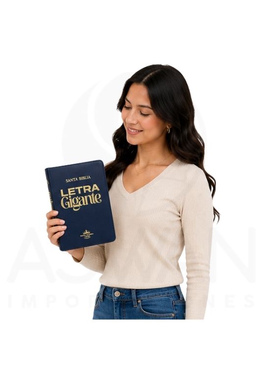 BIBLIA REINA VALERA 1960 LETRA GIGANTE FLEXIBLE AZUL - 4