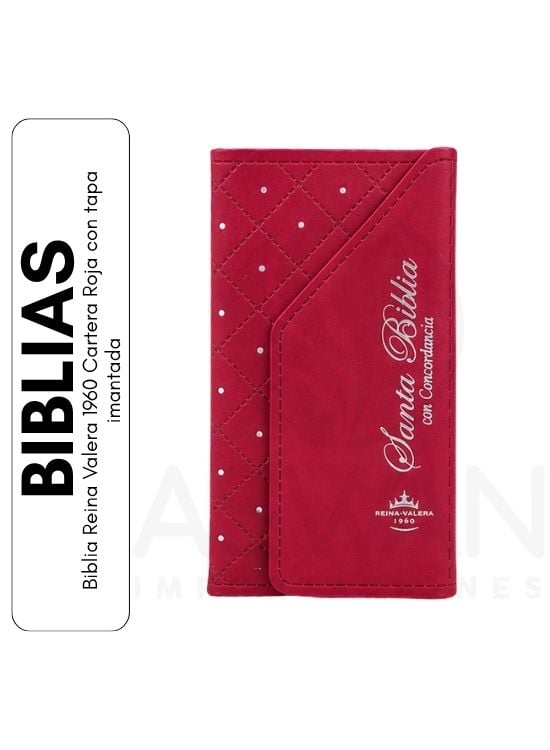 BIBLIA REINA VALERA 1960 CARTERA ROJA CON TAPA IMANTADA - 1