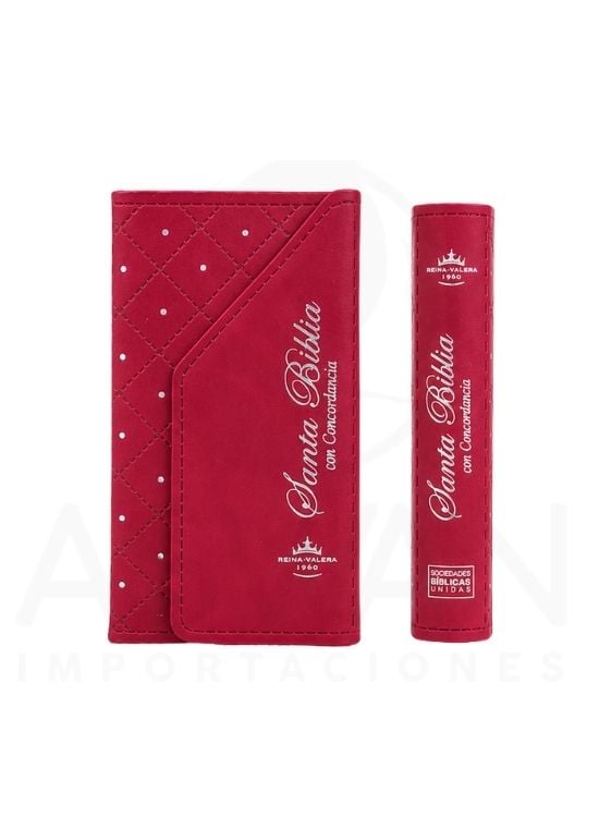 BIBLIA REINA VALERA 1960 CARTERA ROJA CON TAPA IMANTADA - 3