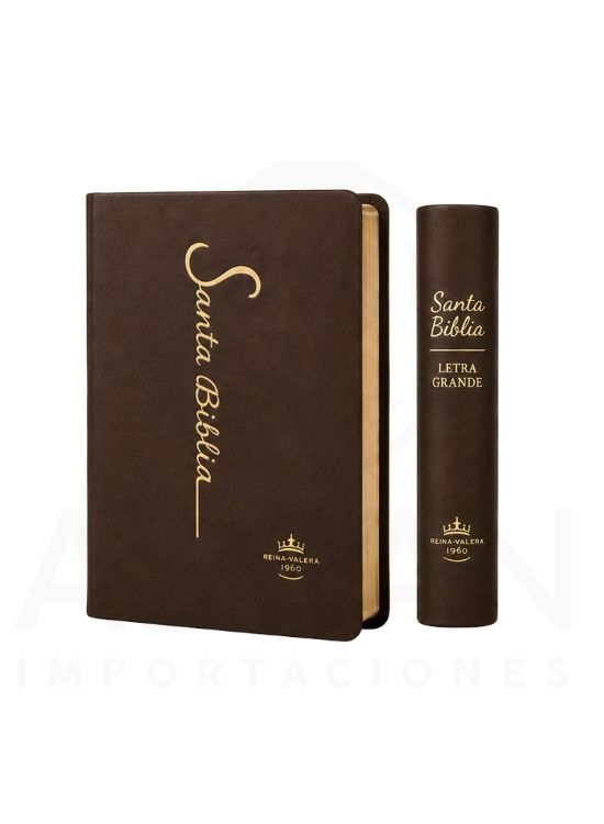 SANTA BIBLIA RV1960 LETRA GRANDE 12 PUNTOS COLECCIÓN FINA MARRÓN - 3