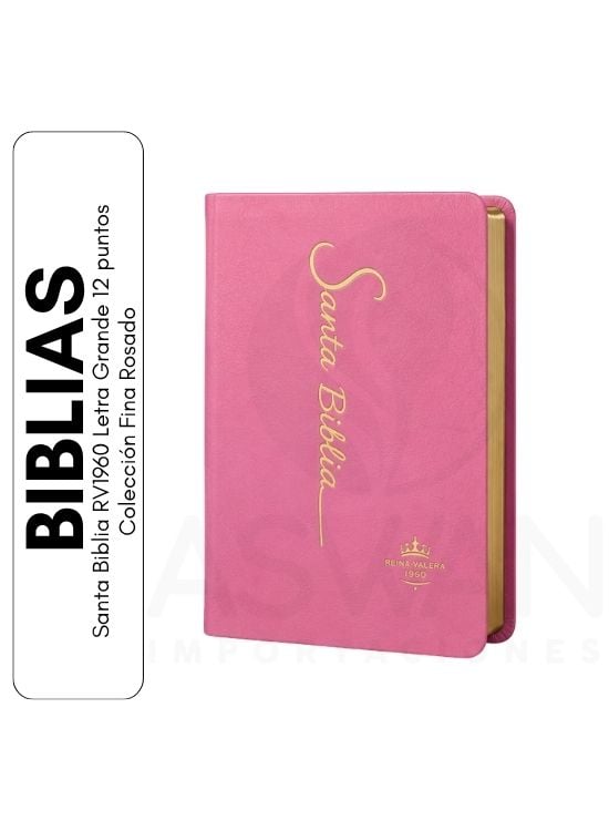 SANTA BIBLIA RV1960 LETRA GRANDE 12 PUNTOS COLECCIÓN FINA ROSADO - 1