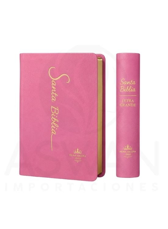 SANTA BIBLIA RV1960 LETRA GRANDE 12 PUNTOS COLECCIÓN FINA ROSADO - 3