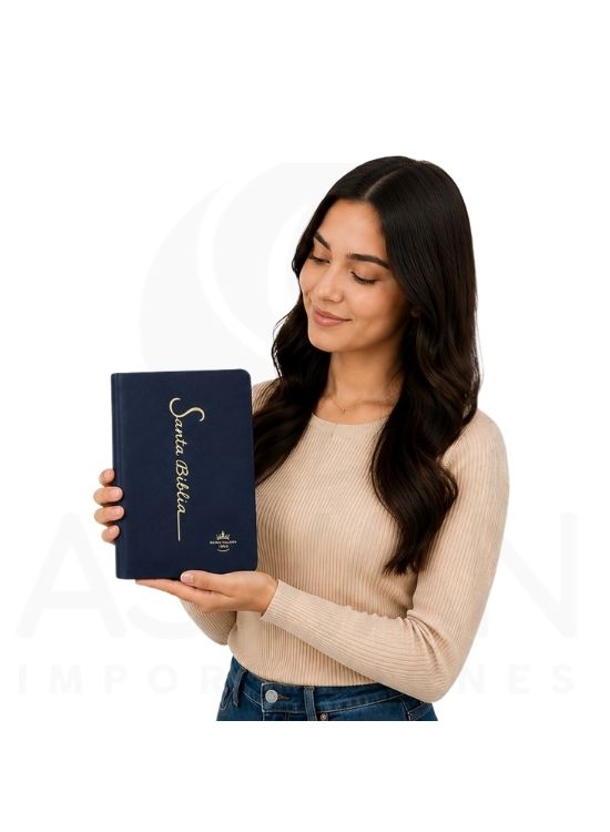 SANTA BIBLIA RV1960 LETRA GRANDE 12 PUNTOS COLECCIÓN FINA AZUL - 4