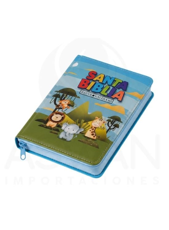 BIBLIA RVR 1960 BOLSILLO PARA NIÑOS ANIMALES VINILO CON CIERRE - 2